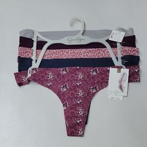 Jessica Simpson Pink and Purple Thong Set